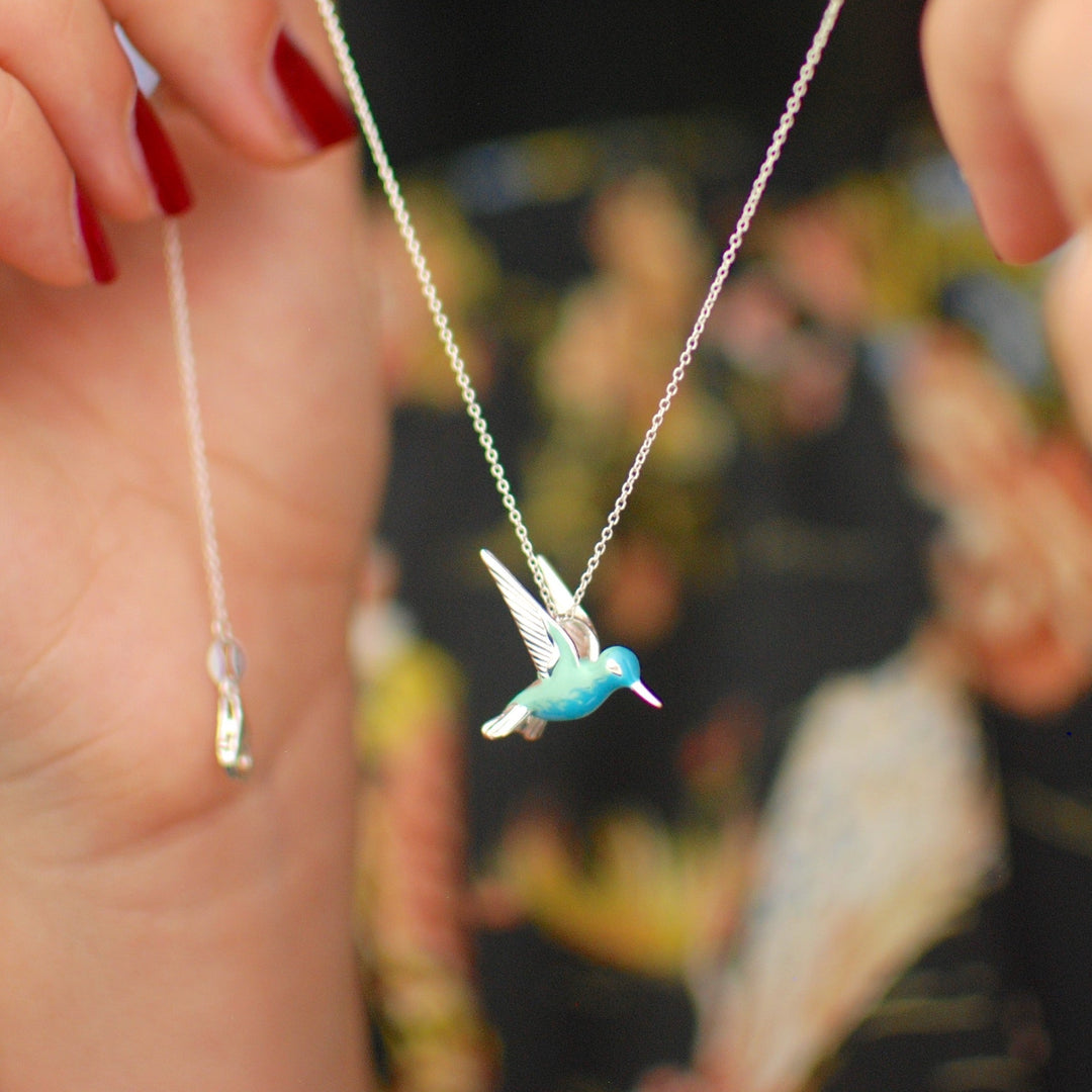 Kolibri Halsband i sterlingsilver med emalj