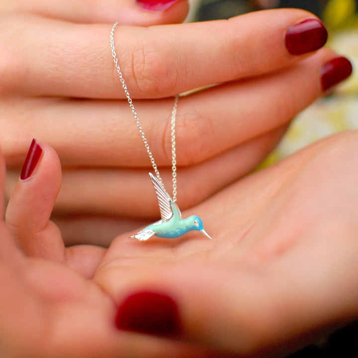 Kolibri Halsband i sterlingsilver med emalj