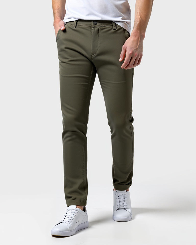 Slim fit-chinos för herr för vardagen och kontoret