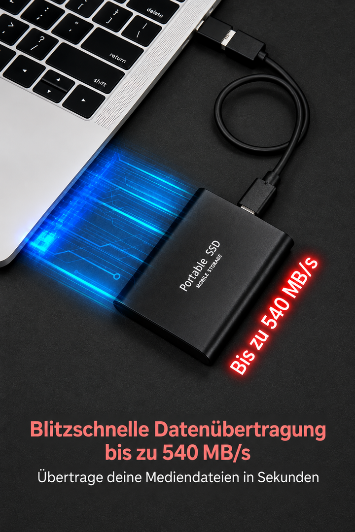 Bärbar 128 TB SSD för kreatörer och proffs