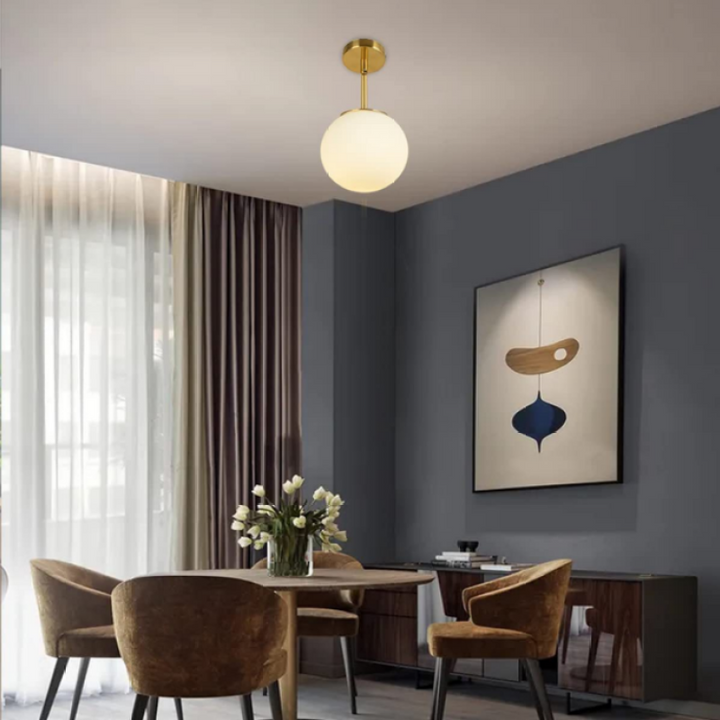 Valentina modern LED-taklampa, sfär, guld, sovrum/vardagsrum