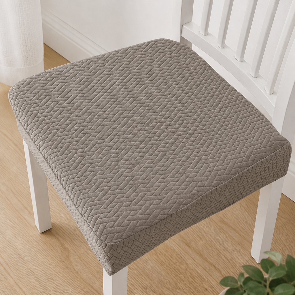 Vattentäta elastiska vävda stolsöverdrag, halkfri jacquard av polyester