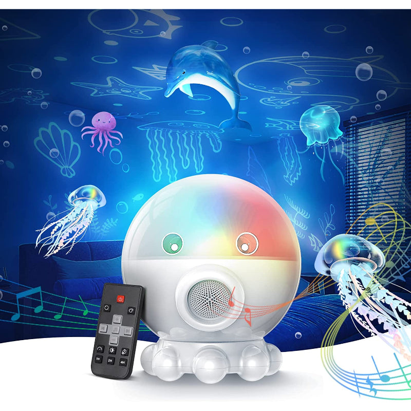 LED-nattlampa med ocean- och stjärnprojektion + musikfunktion – DreamAura