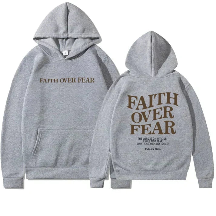 Unisex hoodie "Tro över rädsla" Psaltaren 118:6 - Faithmore