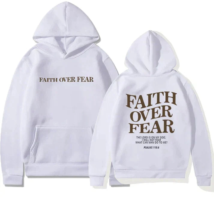 Unisex hoodie "Tro över rädsla" Psaltaren 118:6 - Faithmore