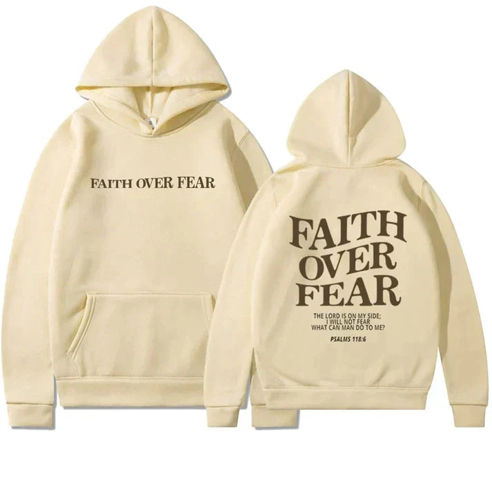 Unisex hoodie "Tro över rädsla" Psaltaren 118:6 - Faithmore