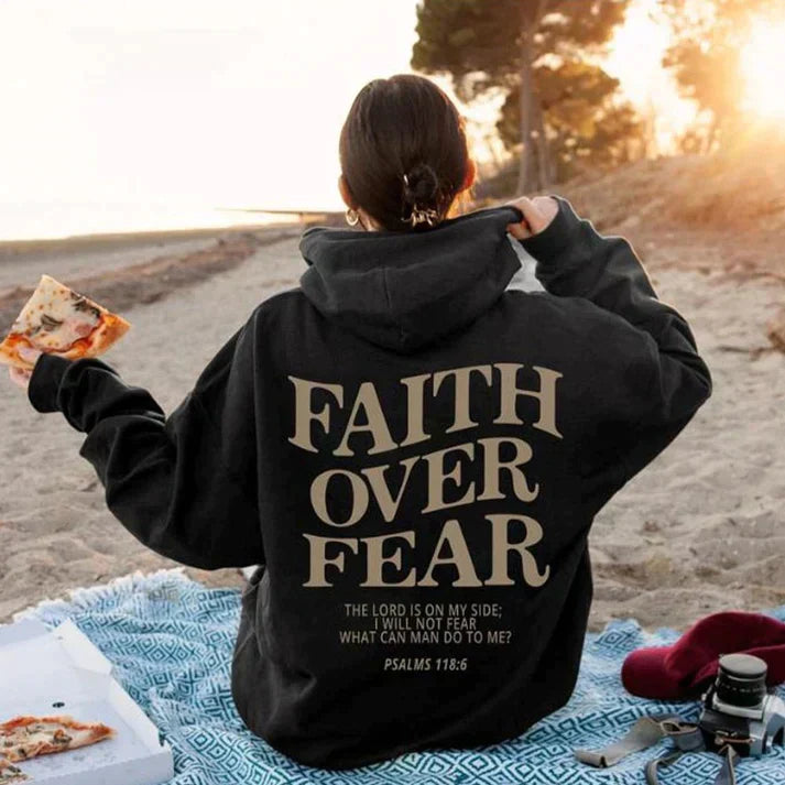 Unisex hoodie "Tro över rädsla" Psaltaren 118:6 - Faithmore