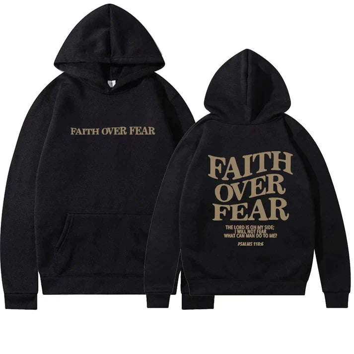 Unisex hoodie "Tro över rädsla" Psaltaren 118:6 - Faithmore