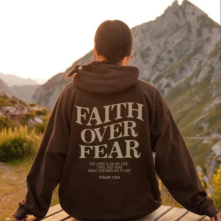 Unisex hoodie "Tro över rädsla" Psaltaren 118:6 - Faithmore