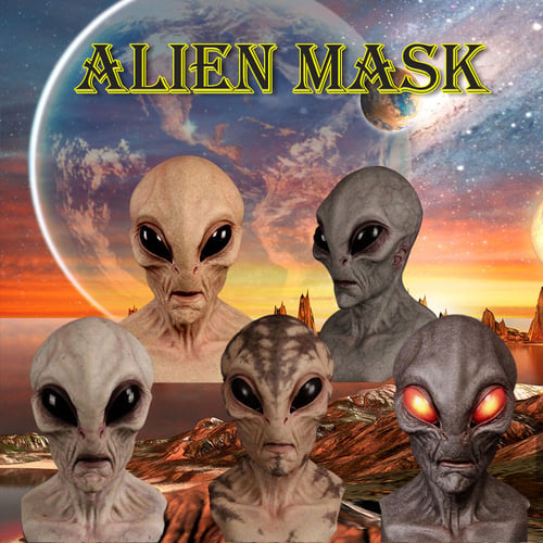 Realistisk CosmicMorph alienmask | Halloweenkostymtillbehör i helhuvudsform, handmålad