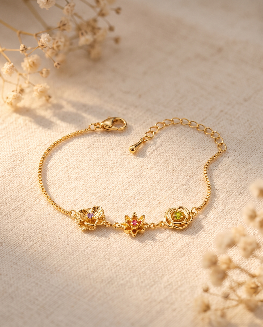 Armband med födelseblommor - En blomma per barn