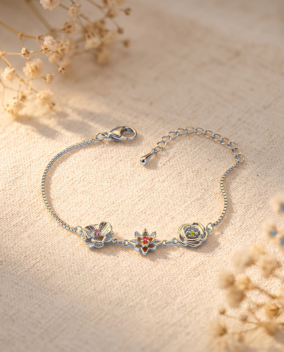 Armband med födelseblommor - En blomma per barn