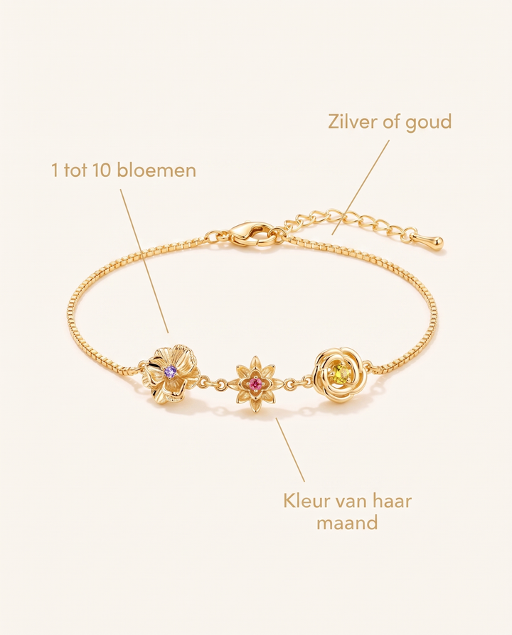 Armband med födelseblommor - En blomma per barn