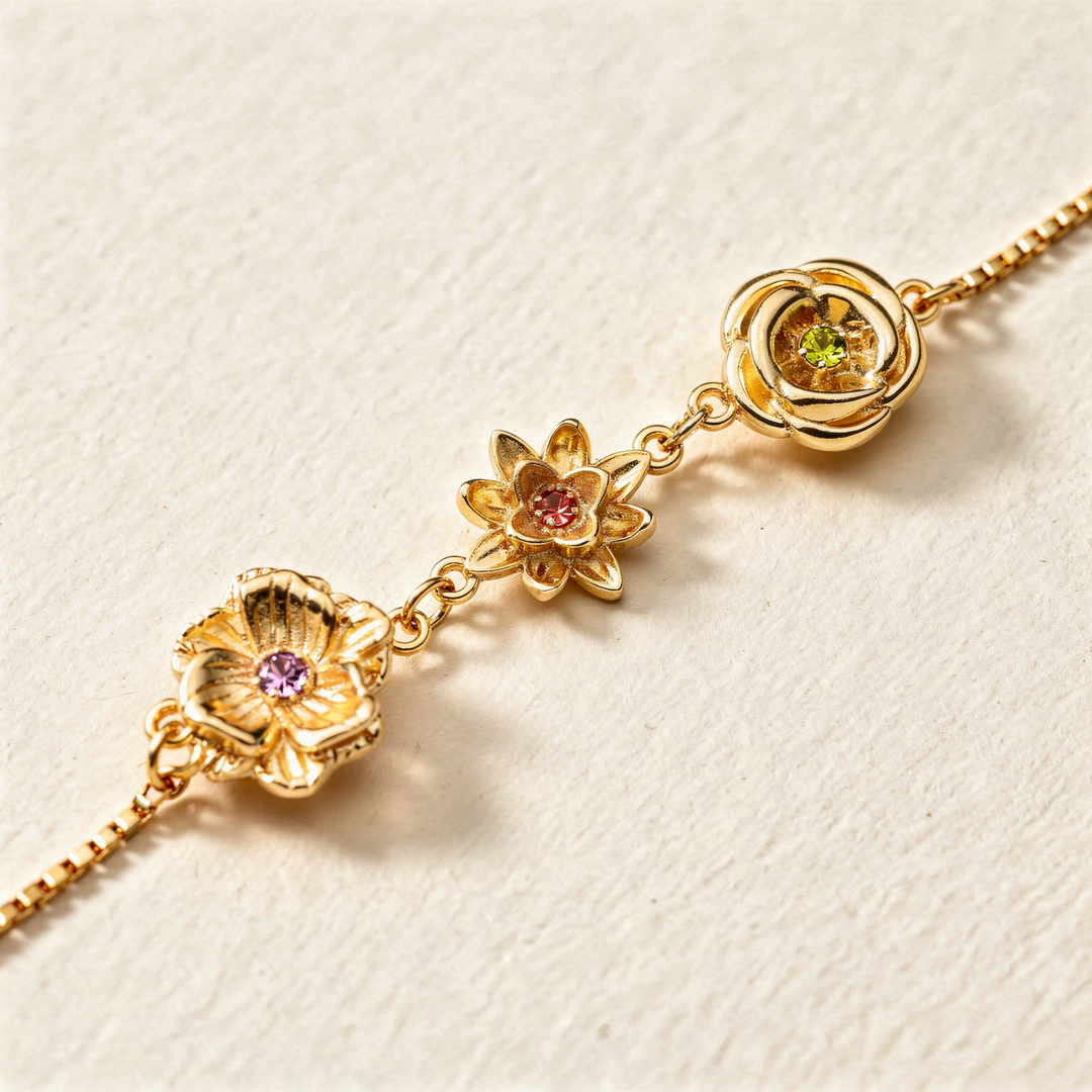 Armband med födelseblommor - En blomma per barn