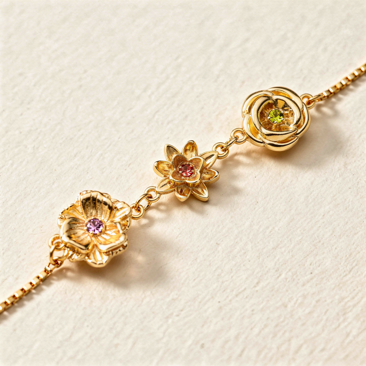 Armband med födelseblommor - En blomma per barn