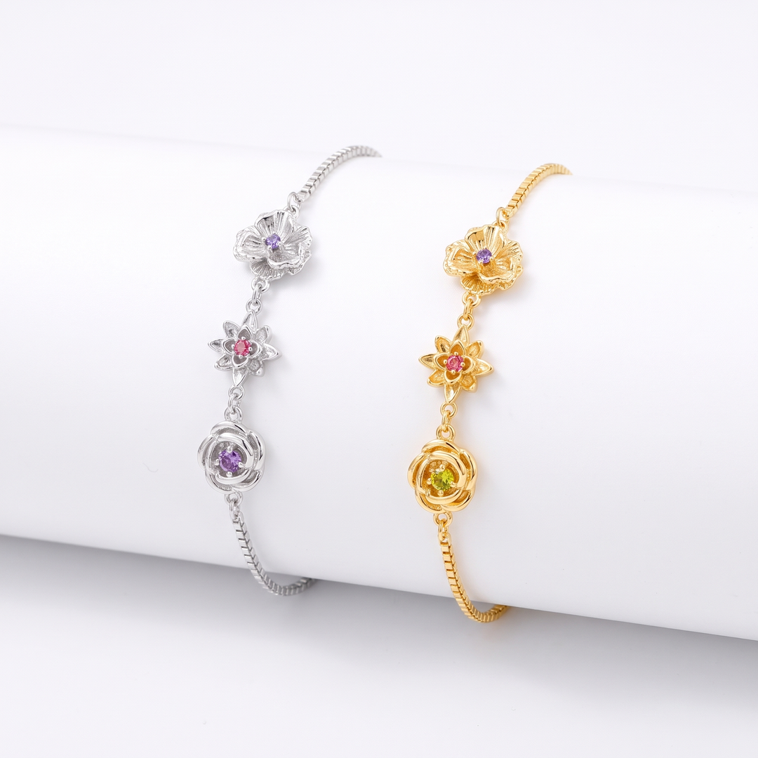 Armband med födelseblommor - En blomma per barn