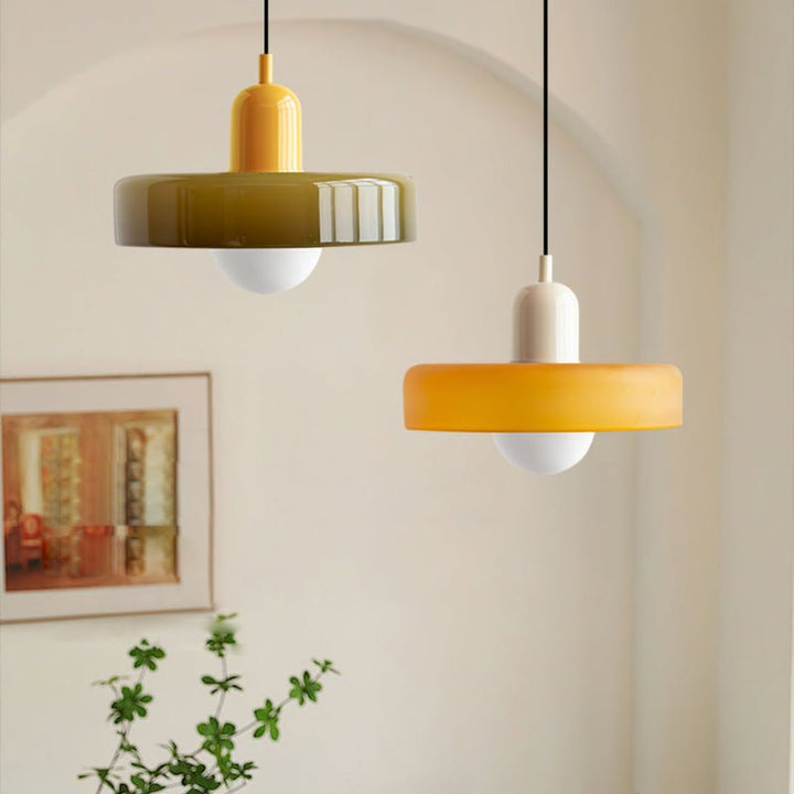 Geometrisk Bauhaus-taklampa i glas