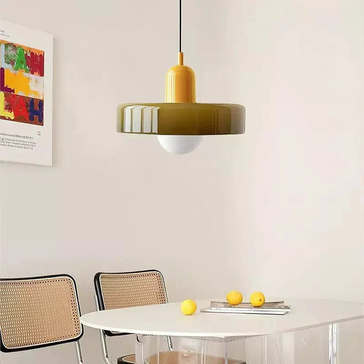 Geometrisk Bauhaus-taklampa i glas