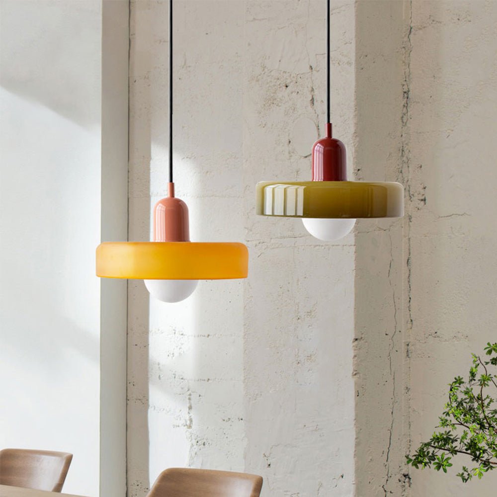 Geometrisk Bauhaus-taklampa i glas