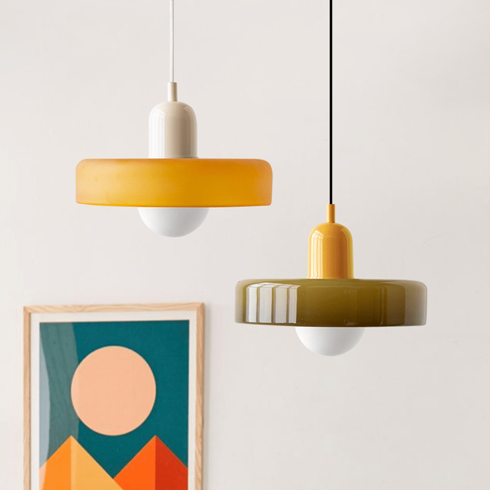Geometrisk Bauhaus-taklampa i glas