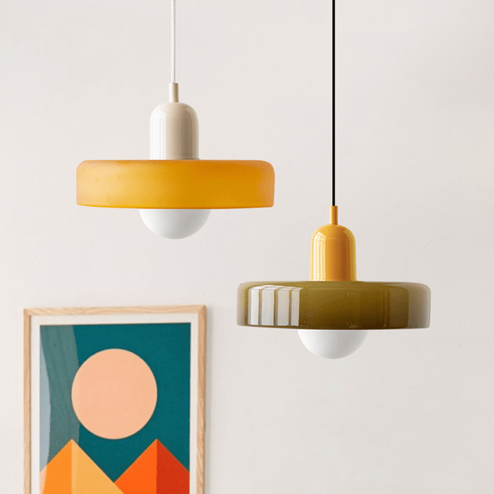 Geometrisk Bauhaus-taklampa i glas
