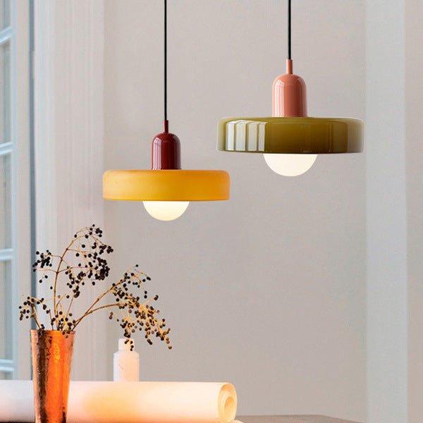 Geometrisk Bauhaus-taklampa i glas