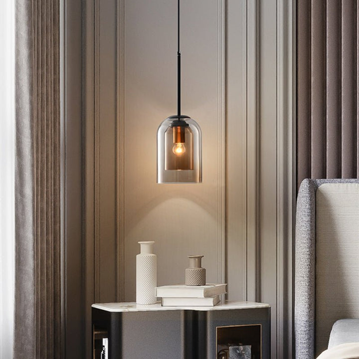 Elegant Ljuskrona i Dubbelt Glas - AuraGlas