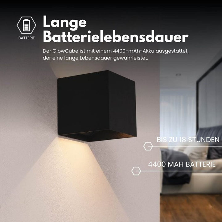 Trådlös vägglampa för inomhus- och utomhusbruk | LED-lampa med batteri och sensor | GlowCube