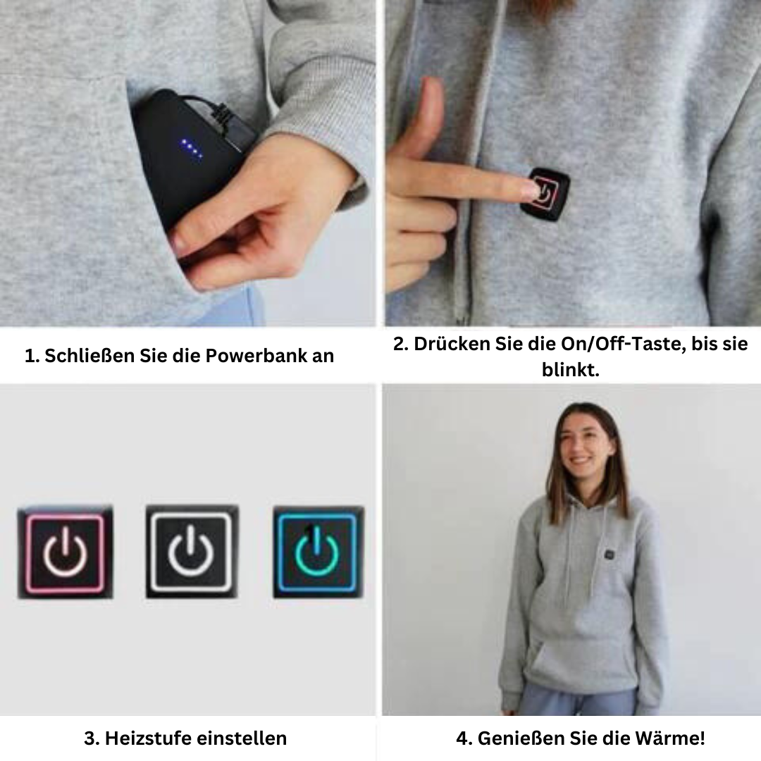 Uppvärmd unisex vinterhoodie - ThermaHoodie