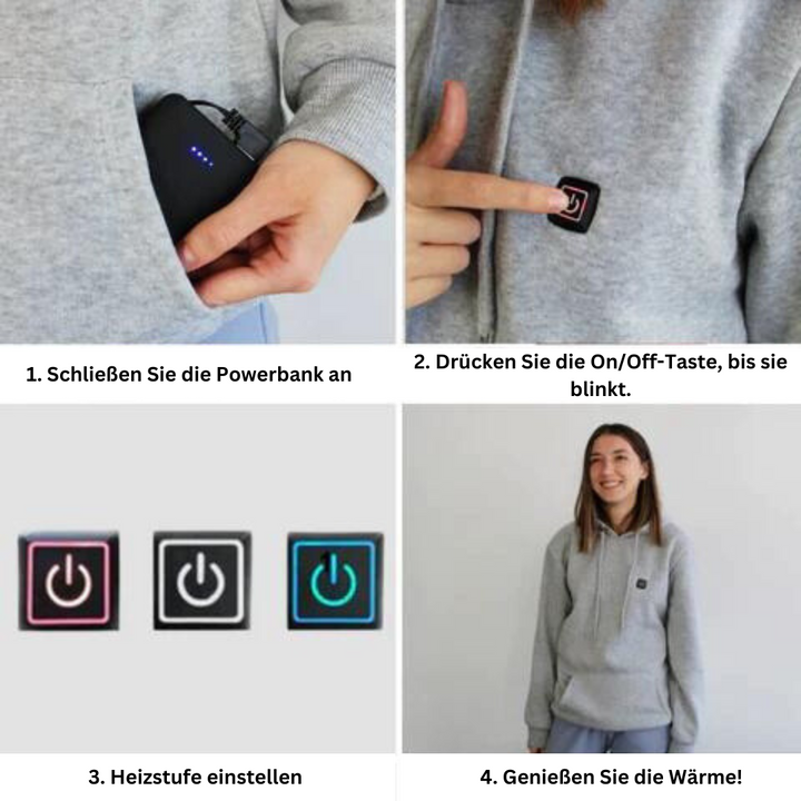 Uppvärmd unisex vinterhoodie - ThermaHoodie