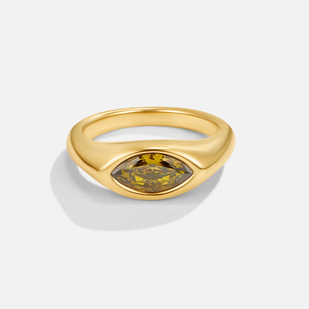 Förfinad ring med grön zirkonia