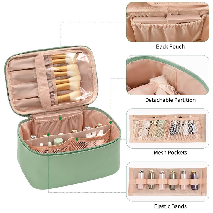 Portabel sminkorganizer med fack