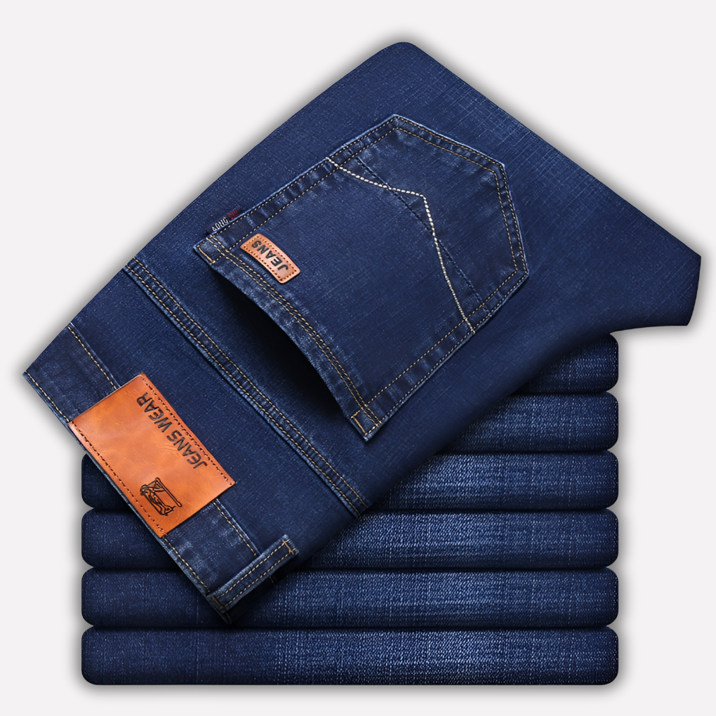 Jeans med raka ben för herrar – slitstark denim