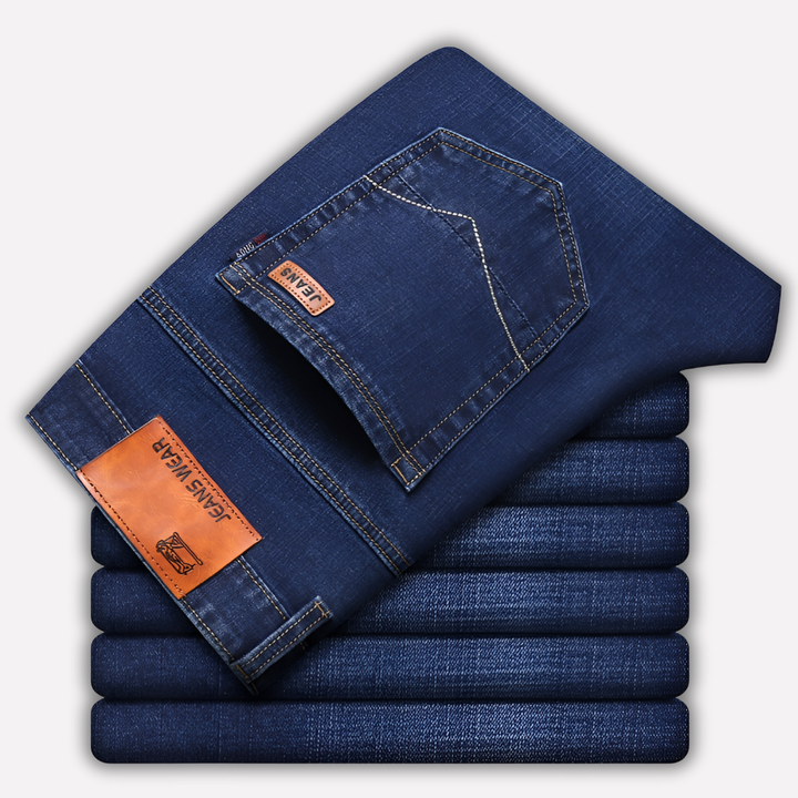 Jeans med raka ben för herrar – slitstark denim
