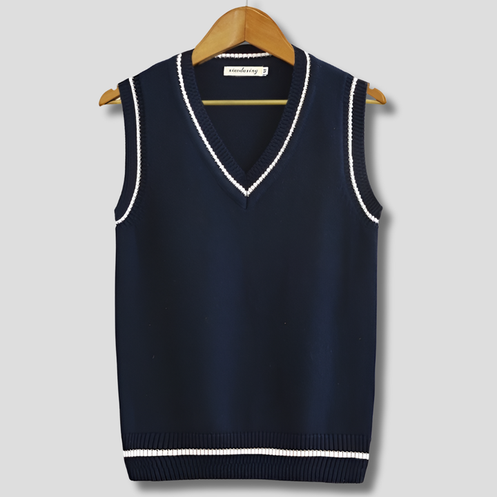 Retro stribet preppy stil ærmeløs trøje