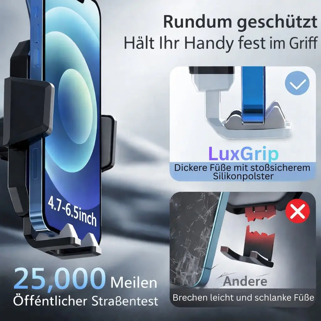 Bilhållare för smartphone | Smartphonehållare med sugkopp & 360° rotation | LuxGrip