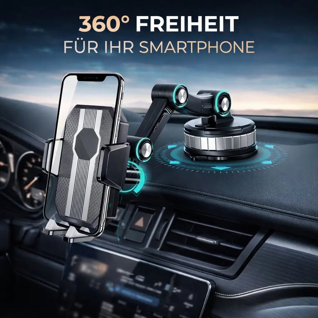 Bilhållare för smartphone | Smartphonehållare med sugkopp & 360° rotation | LuxGrip