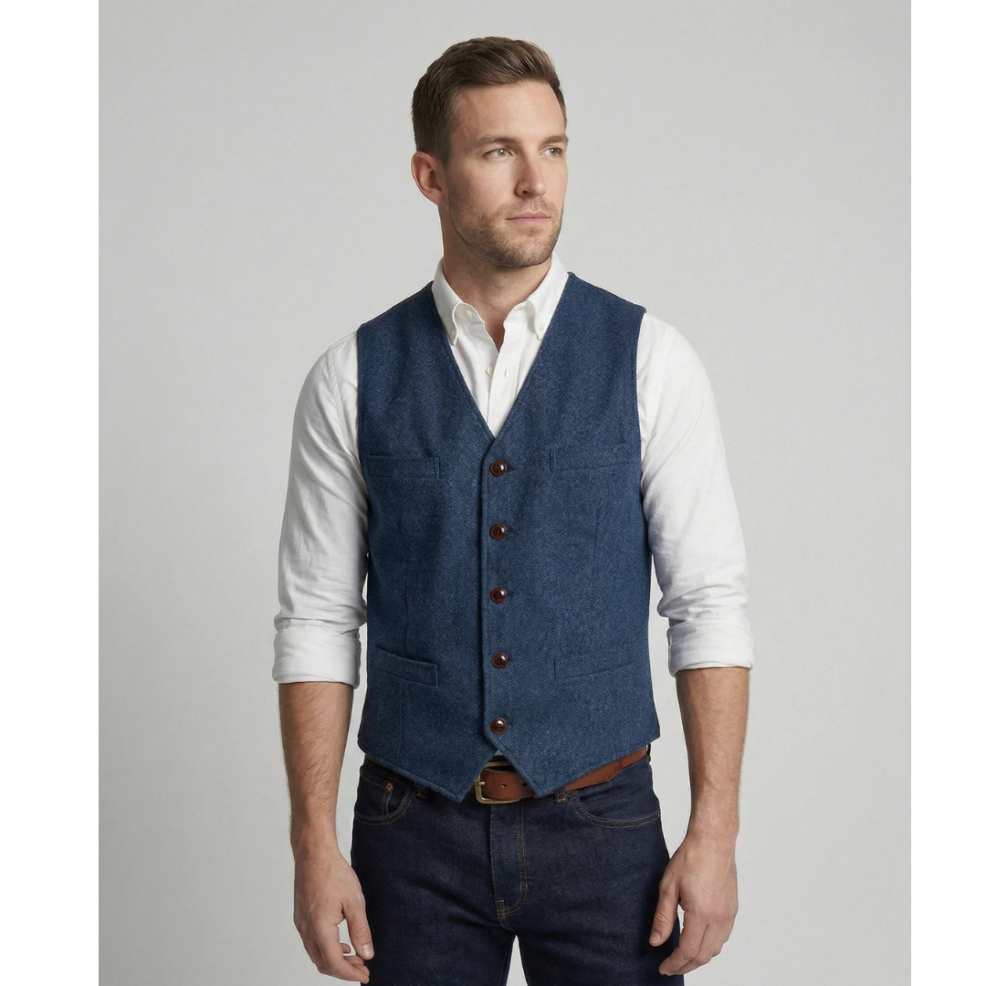 Elegant traditionell herrväst med knappar