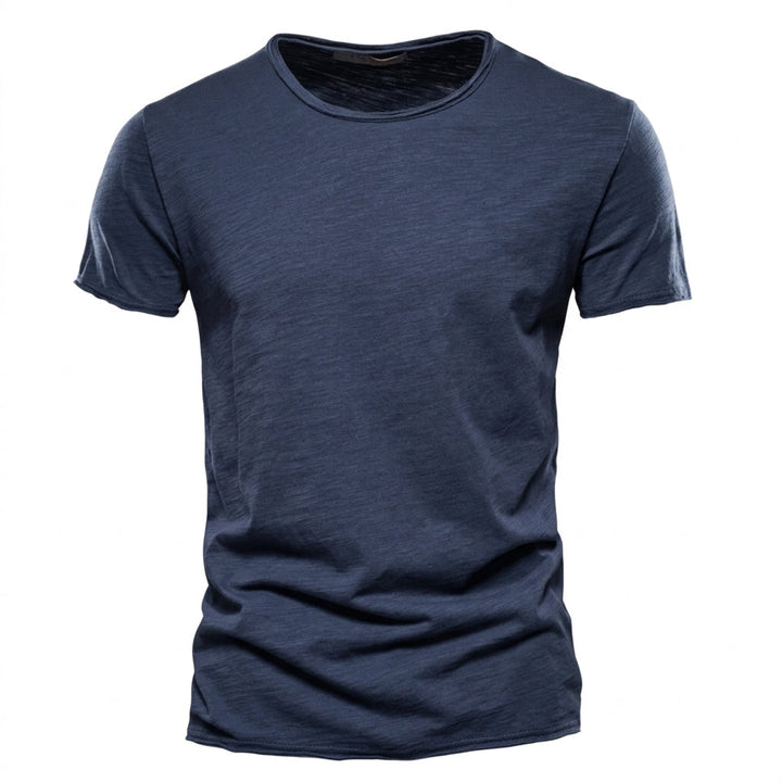 T-shirt för herr med rund halsringning och slubgarnsstruktur