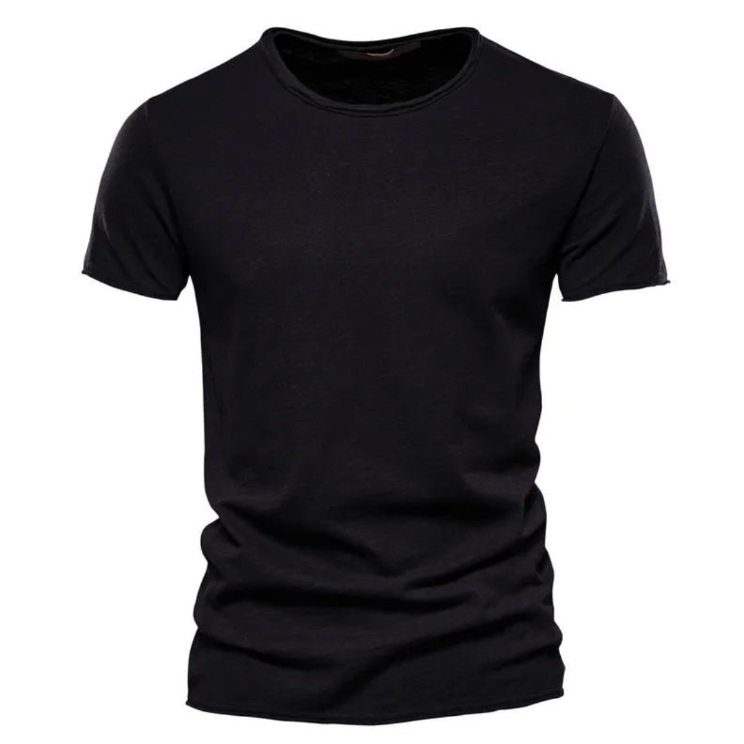 T-shirt för herr med rund halsringning och slubgarnsstruktur