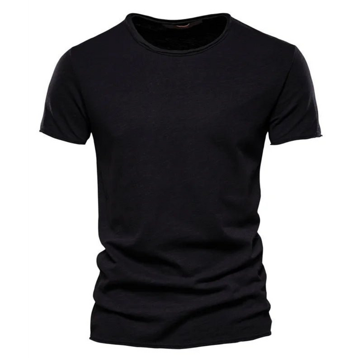 T-shirt för herr med rund halsringning och slubgarnsstruktur