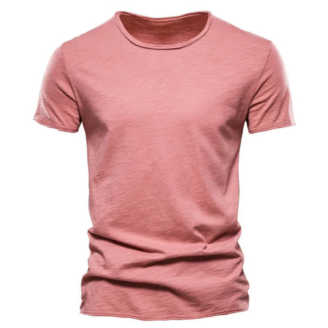 T-shirt för herr med rund halsringning och slubgarnsstruktur