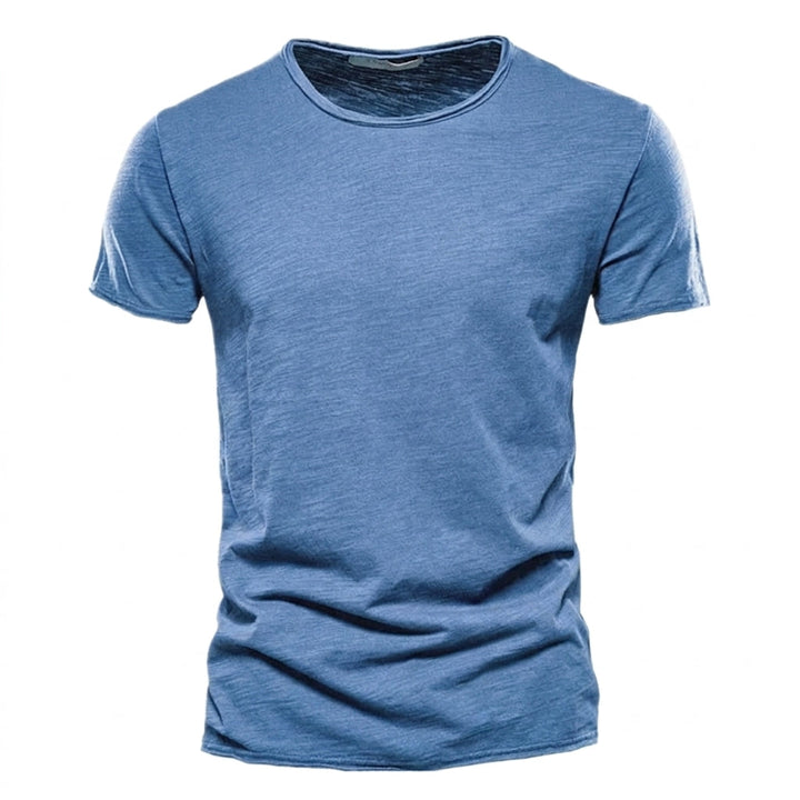 T-shirt för herr med rund halsringning och slubgarnsstruktur