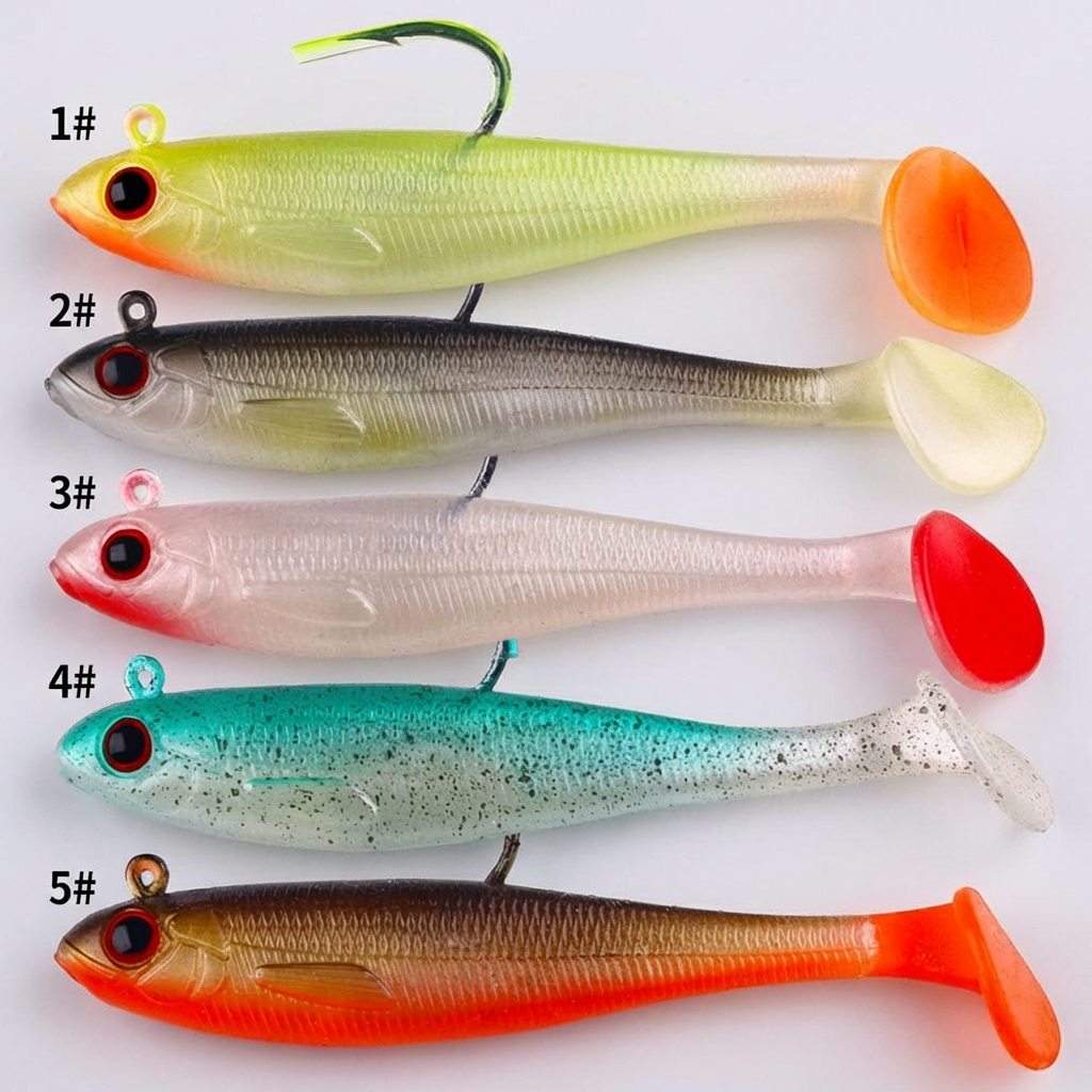 Gedde & Bass Swimbait med Bly Jigghoved