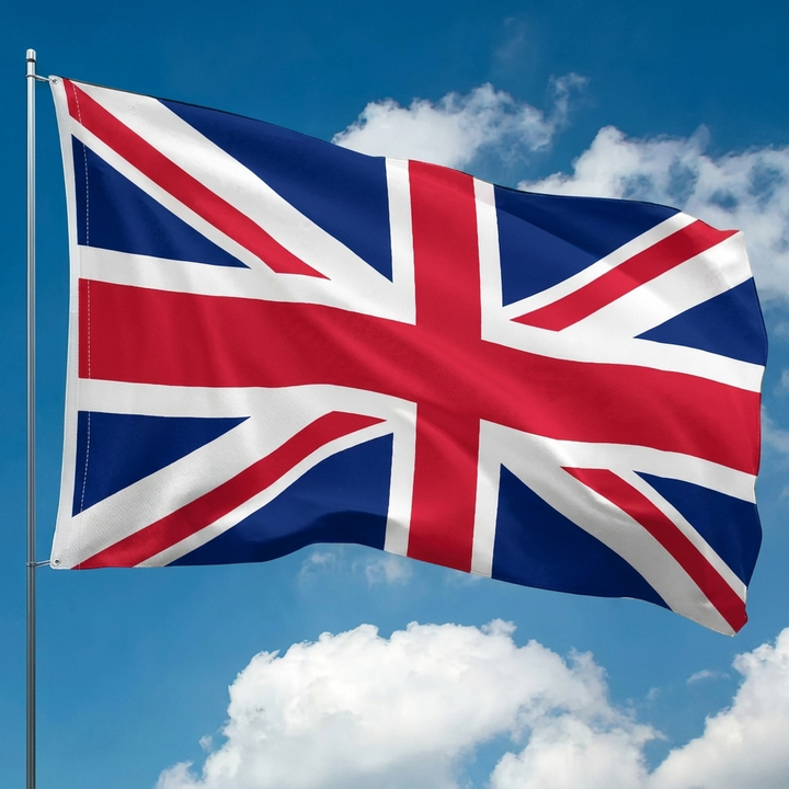 UK-flaggsupporter hengende banner