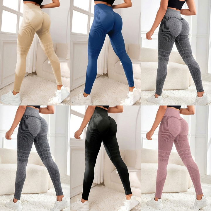 Hög Midja Höftlyftande Sömlösa Stretch Leggings