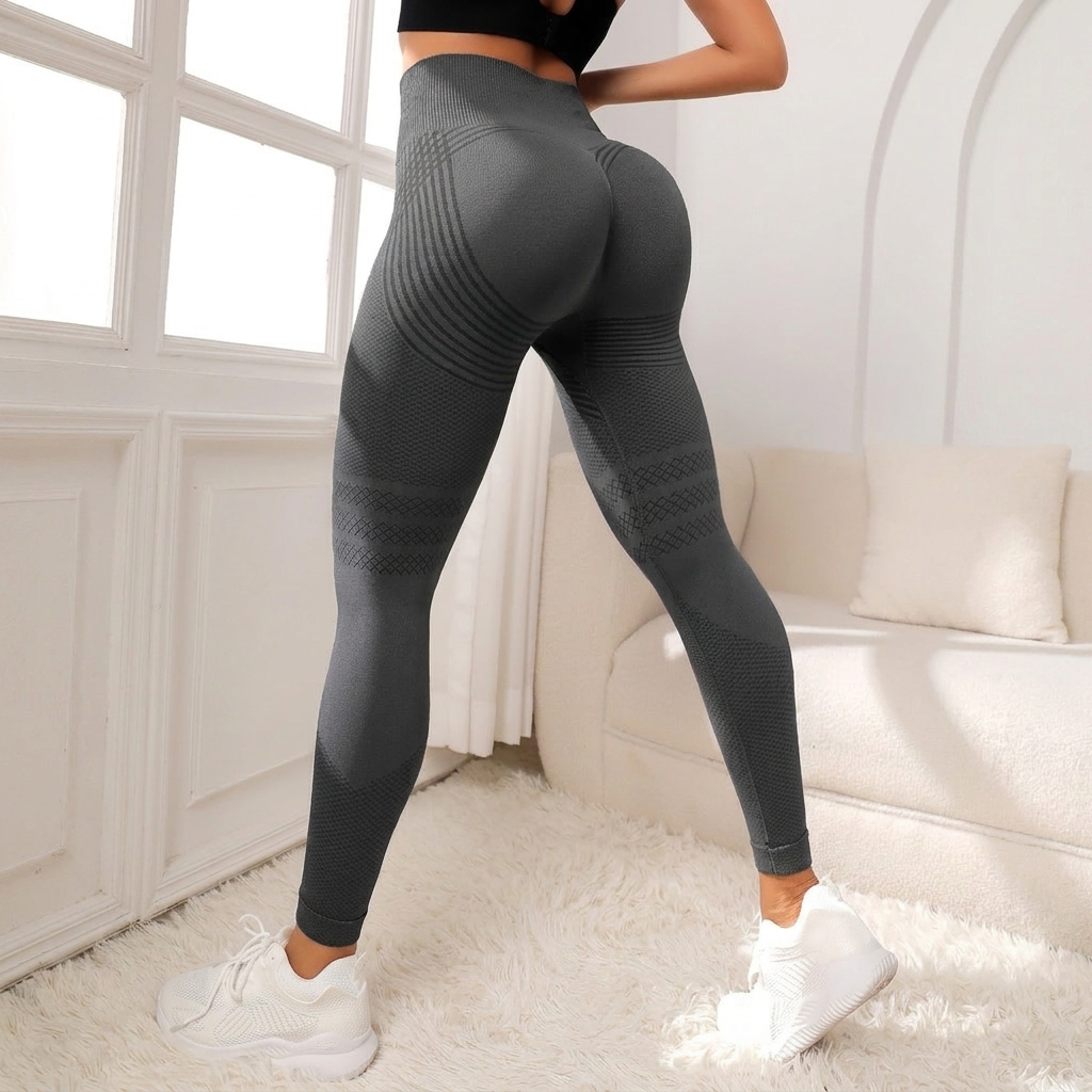 Hög Midja Höftlyftande Sömlösa Stretch Leggings
