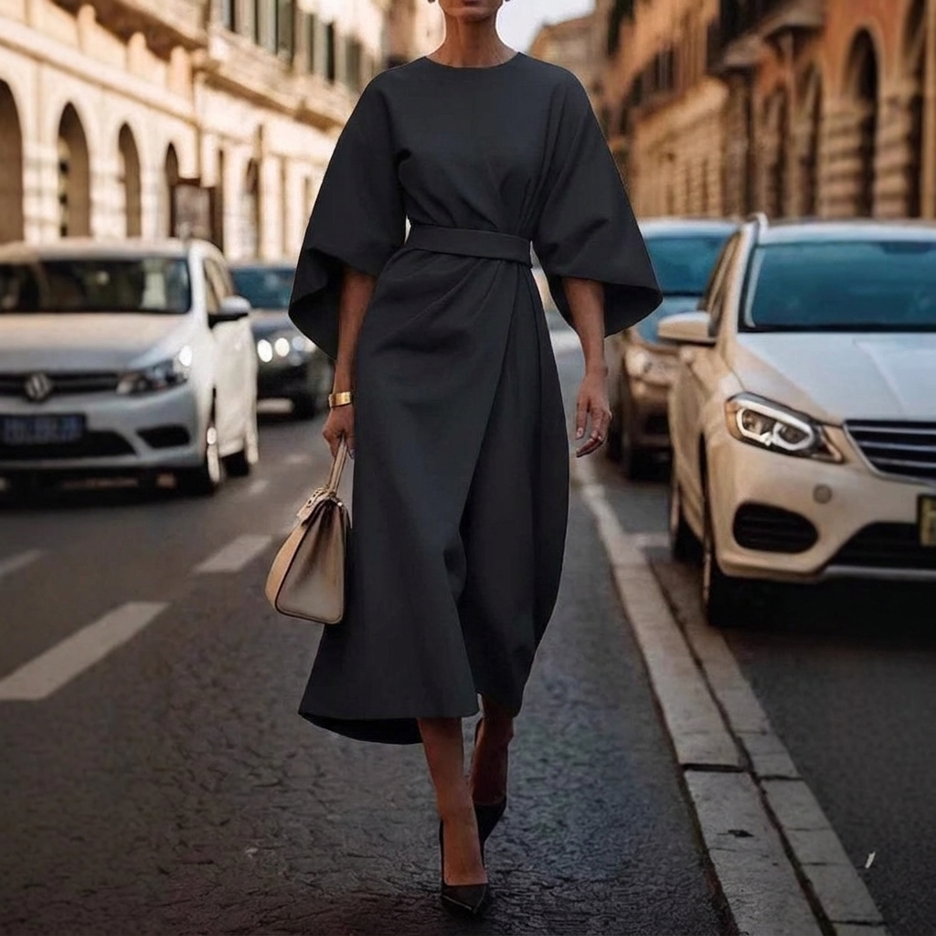 Kvinnors Elegant Batwing Ärmlös Klänning