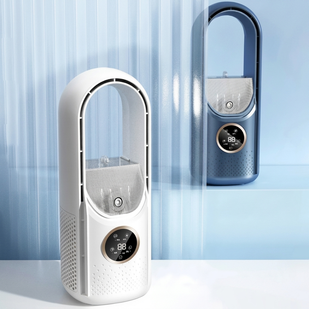 Bärbar USB Luftkylare Fläkt med Luftfuktare och Timerfunktion