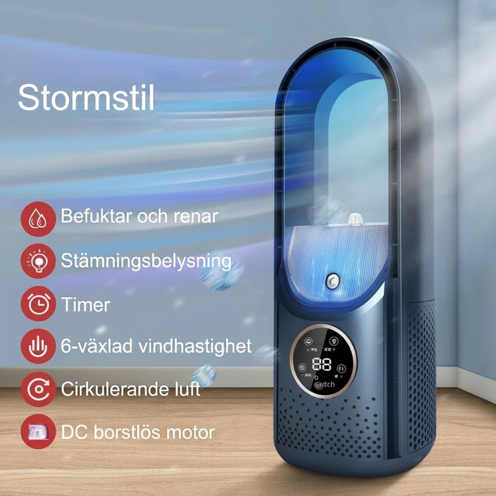 Bärbar USB Luftkylare Fläkt med Luftfuktare och Timerfunktion